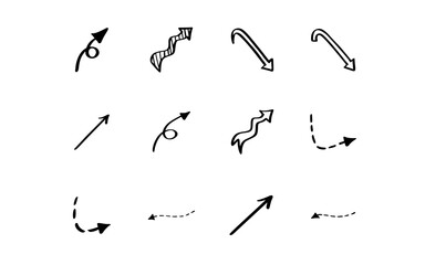 Hand Drawn Wavy and Curving Arrows Collection OR Sketchy Direction Pointers