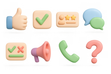 3d social media and communication icons set for modern digital interaction