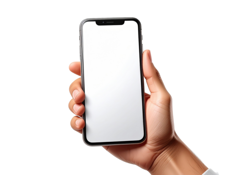 Hand holding a smartphone with a blank screen (2)