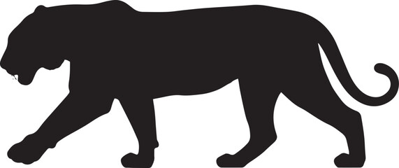 Obraz premium Jungle Tiger Silhouette Vector Illustration