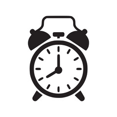 Illustration of an alarm clock, a symbol of wakeup calls, reminders, and punctuality, rendered in a minimalist style, perfect for conveying concepts of scheduling, deadlines, and time management