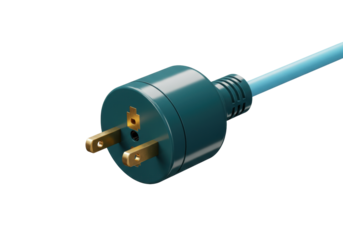 Isolated electric plug on cord, power cord, electric energy, connecting to electrical socket