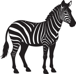 Fototapeta premium Wild Zebra Silhouette Vector Illustration