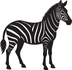 Fototapeta premium Wild Zebra Silhouette Vector Illustration
