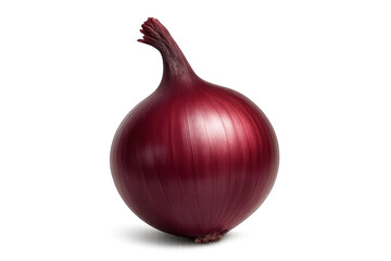 Fresh whole red onion on transparent background
