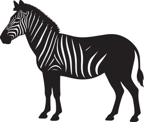 Obraz premium Wild Zebra Silhouette Vector Illustration