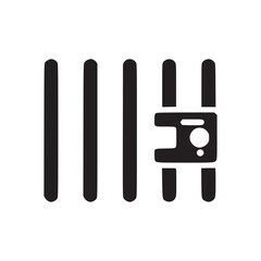 Vector art of jail symbol of imprisonment, confinement, and loss of freedom modern flat vector illustration of a jail cell, representing justice and law enforcement