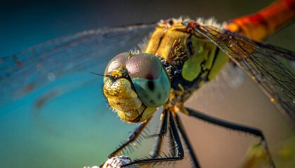 Close-up of a dragonfly's head
