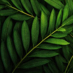 Close-up of lush green leaves