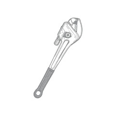 Hand-drawn Wrench Illustration