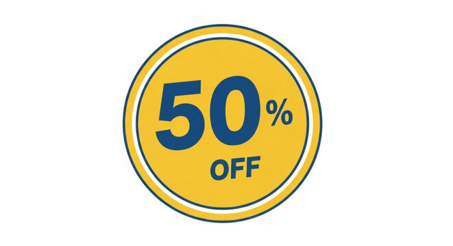 Fifty percent off sale promotion discount offer marketing special deal price reduction limited time purchase