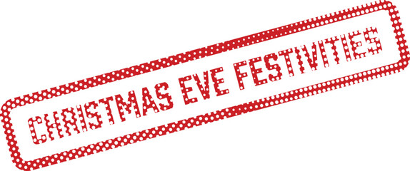 Red dotted festive Christmas eve greetings on a white background appear joyful and bright ©  Design_ mn