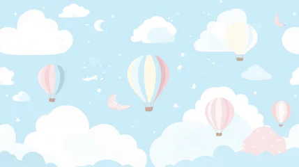 Fotobehang Luchtballon Pastel sky hot air balloons  © DM stock