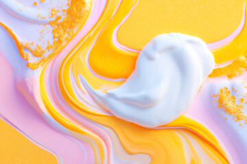 A dynamic abstract background with beautiful flowing waves in a highcontrast color palette of yellow and white