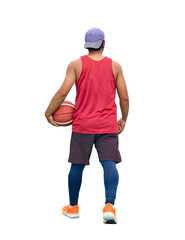 Focused Forward: Athletic individual, clutching a basketball, looks on with purpose, embodying dedication, preparing for competition, anticipation for sport activities.