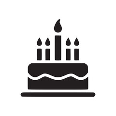 Illustration of a birthday cake with candles perfect for birthday cards, party invitations, or bakery promotions use it to add a festive touch to your designs