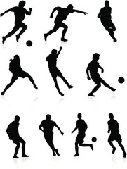 Soccer players - black silhou...