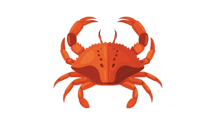 Orange crab cartoon vector illustration seafood animal crustacean marine life ocean wildlife sea creature art design
