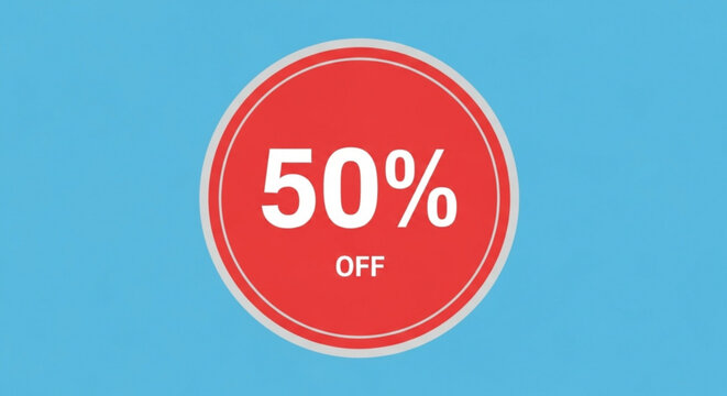 Fifty percent off sale promotion discount offer limited time special deal clearance event for retail shopping