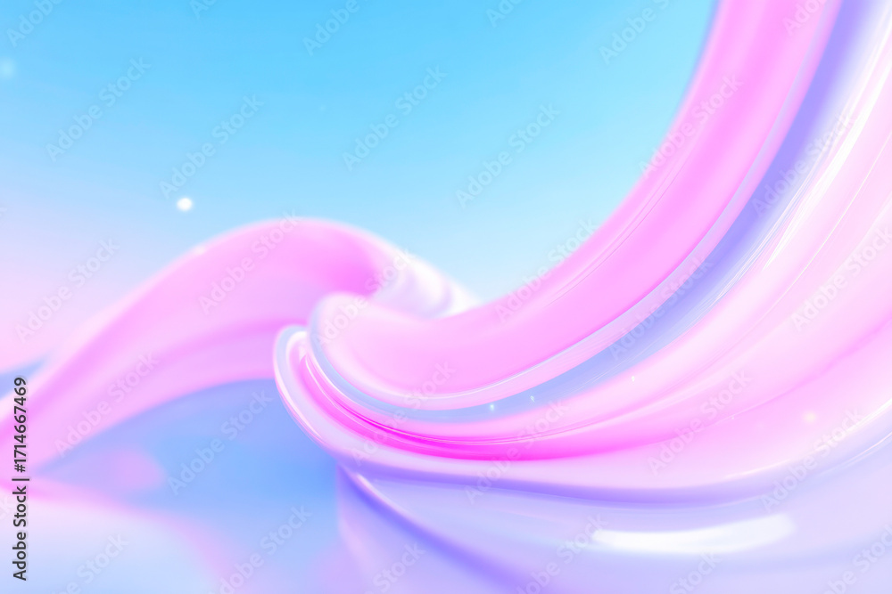 Poster a tranquil abstract background with a flowing wave pattern in soft pastel colors and smooth curves