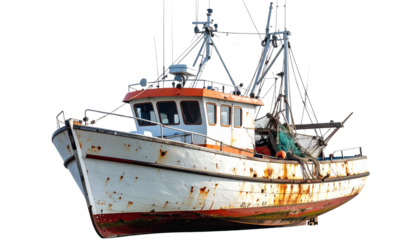 Fishing Boat PNG, Transparent Background, Traditional Fishing Vessel, Wooden Boat with Nets, Sea Fishing Boat PNG, Ocean Fisherman Boat Illustration, Small Sailing Boat, Coastal Fishing Ship