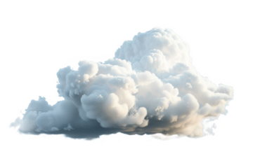 Majestic Cumulus Cloud Isolated on White Background