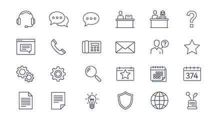 Fototapeta premium Collection of Hand Drawn Icons for Business and Technology Services.