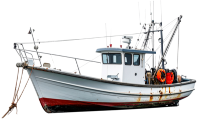 Fishing Boat PNG, Transparent Background, Traditional Fishing Vessel, Wooden Boat with Nets, Sea Fishing Boat PNG, Ocean Fisherman Boat Illustration, Small Sailing Boat, Coastal Fishing Ship