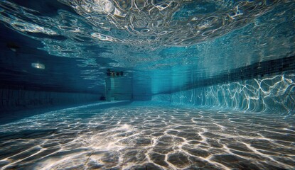 Underwater pool view, sunlight, texture