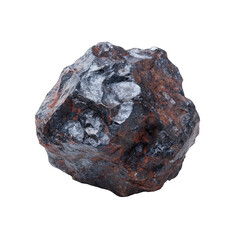 Rough, rounded rock with dark and light hues