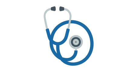 Blue stethoscope medical equipment for doctor checkup and healthcare professional diagnostic instrument tool