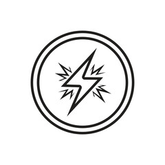 Lightning Bolt Icon, Power Energy Symbol, Fast Speed Design