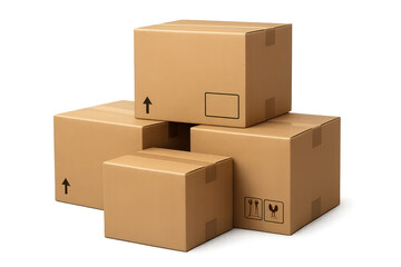 Cardboard boxes stacking for delivery and shipping service