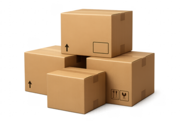 Cardboard boxes stacking for delivery and shipping service