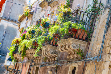 Architecture of Syracuse in Val di Noto, southern Sicily, Italy