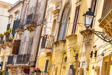 Architecture of Syracuse in Val di Noto, southern Sicily, Italy