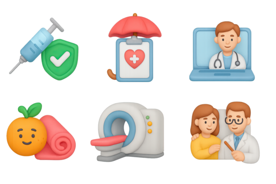 3d medical icons: healthcare, doctor, and wellness concepts - Powered by Adobe