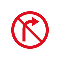 No left turn prohibition road sign clean vector design for traffic safety awareness
