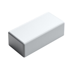 Naklejka premium Classic White Rectangular Eraser, clean and slightly used. Versatile for education, office supply, and design assets.