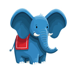 Obraz premium blue elephant, cute elephant, cartoon elephant, whimsical elephant, baby elephant, floppy ears elephant, adorable elephant, kawaii elephant, little elephant, funny elephant, playful elephant, exotic a