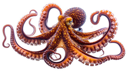 Fototapeta premium Octopus PNG, Transparent Background, Sea Octopus, Marine Animal, Tentacles Illustration, Underwater Creature, Realistic Octopus, Ocean Wildlife, Cute Octopus