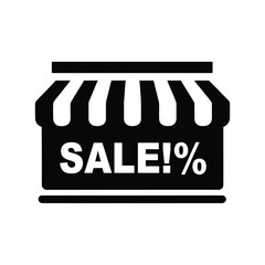 Storefront sale sign with percentage discount icon. black friday sale sign