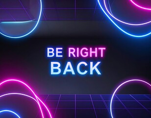 Neon text on a dark, gridded background