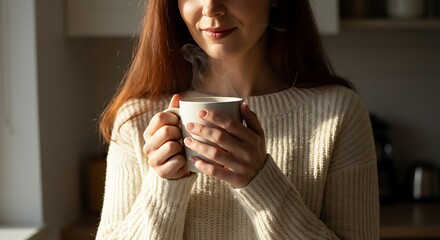 Woman holding coffee cup
