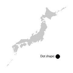 日本地図のシルエット_ドット絵イラスト