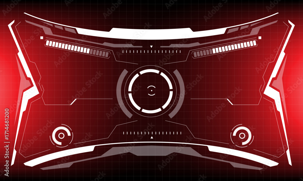 Poster hud sci-fi interface screen view white circular geometric design virtual futuristic technology creat