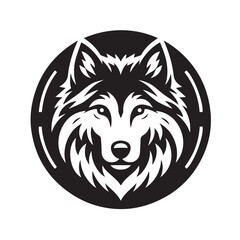 vector logo of a wolf wearing a crown