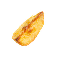 Piece of tasty baked potato isolated on white