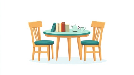 Cozy round table with chairs