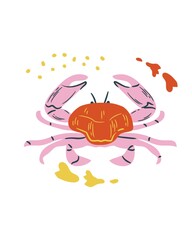 vector illustration of a cartoon crab